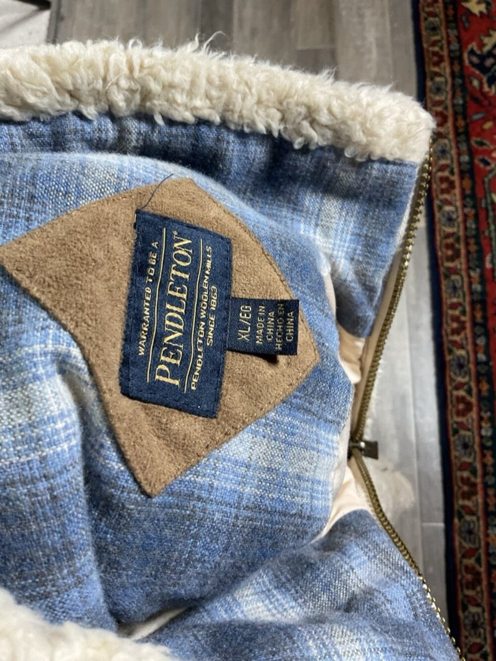 Pendleton Womens Sherpa Fleece Jacket Wool Trim Size XL Full Zip Cowgirl - Picture 11 of 11